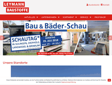 Tablet Screenshot of leymann-baustoffe.de